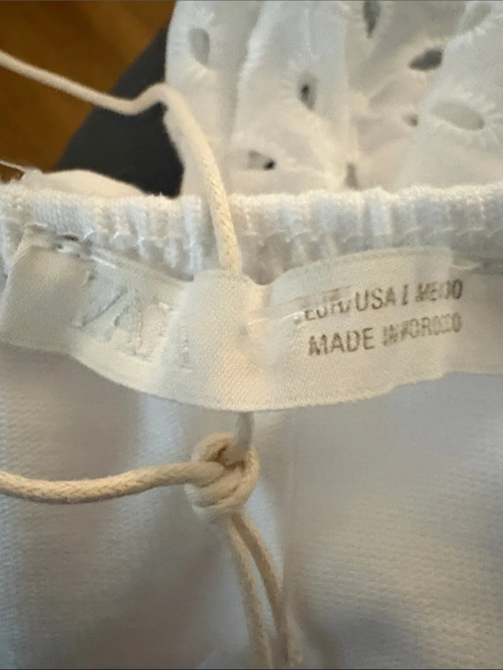 Zara White Eyelet Halter Ruffle Blouse